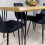 Modern Wooden Dining Table Set with 4 Black Velvet Chairs 9
