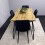 Modern Wooden Dining Table Set with 4 Black Velvet Chairs 5