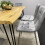 Wooden Brown Dining Table with 6 Grey Velvet Chairs 8