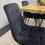 Modern Wooden Dining Table Set with 4 Black Velvet Chairs 7