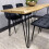 Modern Wooden Dining Table Set with 4 Black Velvet Chairs 10