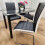 Black White clear Glass Dining Table with 4 Black Chairs 4