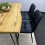 Modern Wooden Dining Table Set with 4 Black Velvet Chairs 2
