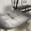 Wooden Brown Dining Table with 6 Grey Velvet Chairs 4
