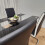 Black White clear Glass Dining Table with 4 Black Chairs 6