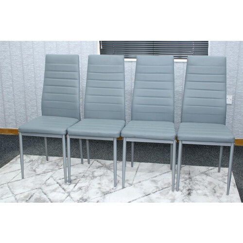 Dining Chairs Set of 4 Four Colourful Mixed Leather Kitchen Table 1