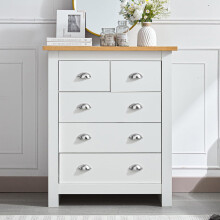 4-Drawer Chest for Bedroom Light Wood White Dresser Storage Cabinet