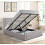 Ottoman Storage Bed 4ft Small Double Grey Velvet With Memory Mattress 1