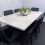 6 Seater Dining Table With Velvet Chairs Set 2