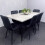 6 Seater Dining Table With Velvet Chairs Set 1