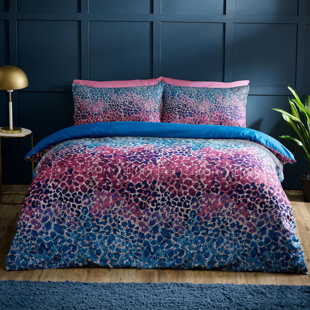 Catherine Lansfield (King, Multi) Satin Animal Print Duvet Cover Set Bedding Bed Set Quilt