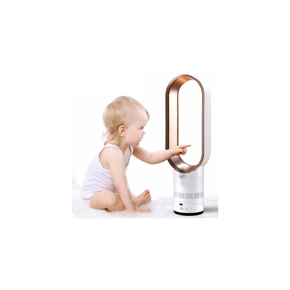 Bladeless Tower Fan with Remote Control UK Plug 16 Inch