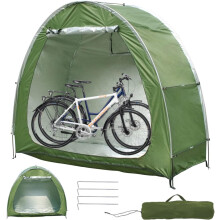 Bike Tent Storage Shed for 2 Bikes, Waterproof 210D Oxford Fabric, Outdoor Bicycle Cover Shelter with Window Design, for Home Garden, Green