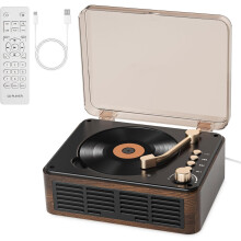 CD Player with Speakers HiFi Stereo Sound for Home, Bluetooth Retro Wood Music Player FM Radio with Remote, Support USB & AUX Playback