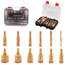 Core Drill Bits Set 12Pcs, Vacuum Brazed Diamond Hole Saw Kit (6-35mm) for Porcelain Tile Ceramic Marble Brick Concrete