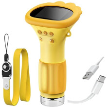 Digital Microscope with 2.0 Inch Screen, LED Lights, 1000x Zoom, Mini Camera, Birthday Gifts for Kids 3+ Years (Yellow)