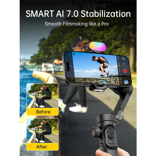 3-Axis Smartphone Foldable Handheld Gimbal Stabilizer with Focus Wheel for iPhone Android 2