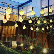 Solar String Lights 23Ft 50LED Waterproof Crystal Ball LED Outdoor Fairy Lights Solar Powered Garden String for Garden Patio Yard Christmas Wedding UK
