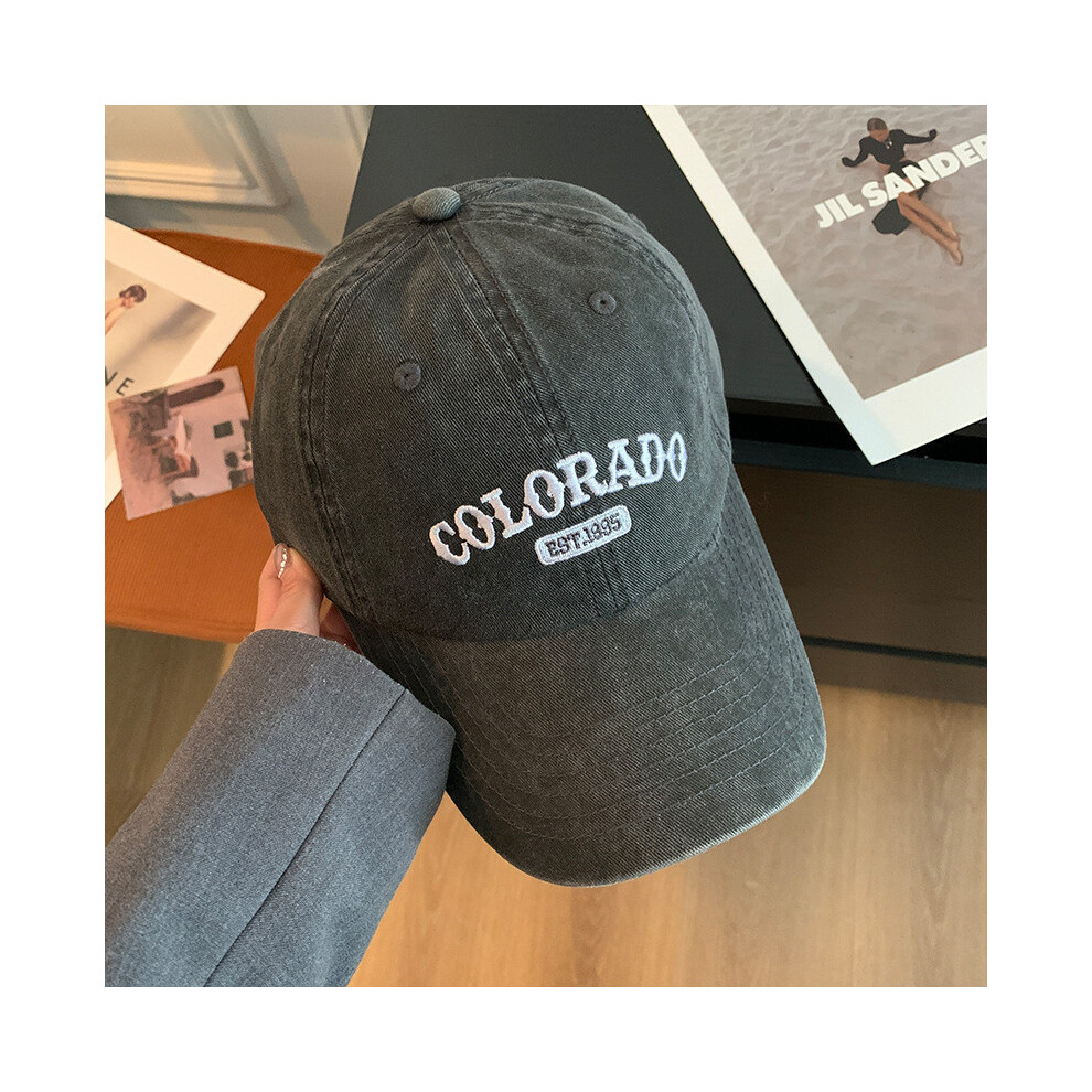 (Black) Colcrado Embroidered Letter Wide Brim Baseball Cap For Women Sun Protection-image-OPC-PGYS9HC-NEW