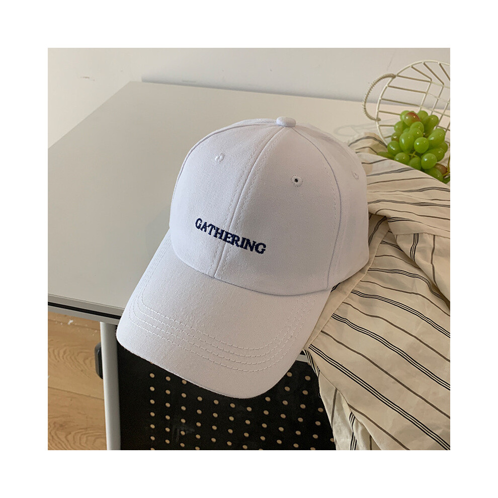 (White) Gathering Embroidered Letter Baseball Cap Adjustable Unisex Hat For Adults-image-OPC-PGYSBGR-NEW