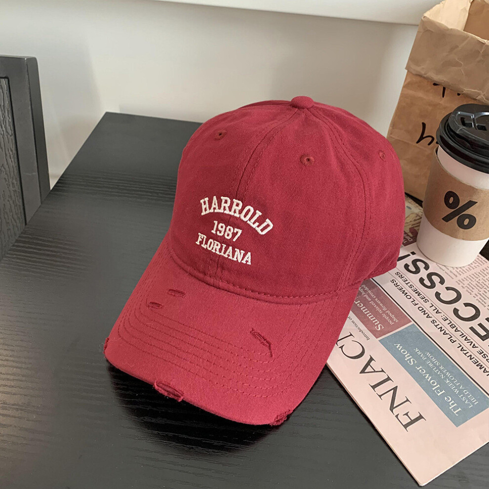 (Red) 1987 Harrold Letter Embroidered Baseball Cap For Unisex Adults Breathable Hat-image-OPC-PGYSC5M-NEW