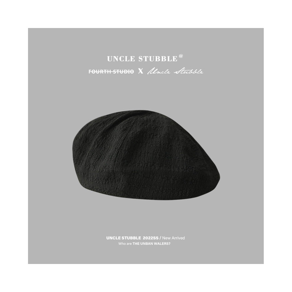 (Black) Beret Lightweight Hats Satin Weave For Women Solid Color Caps Gifts Fashion-image-OPC-PGYSCC8-NEW