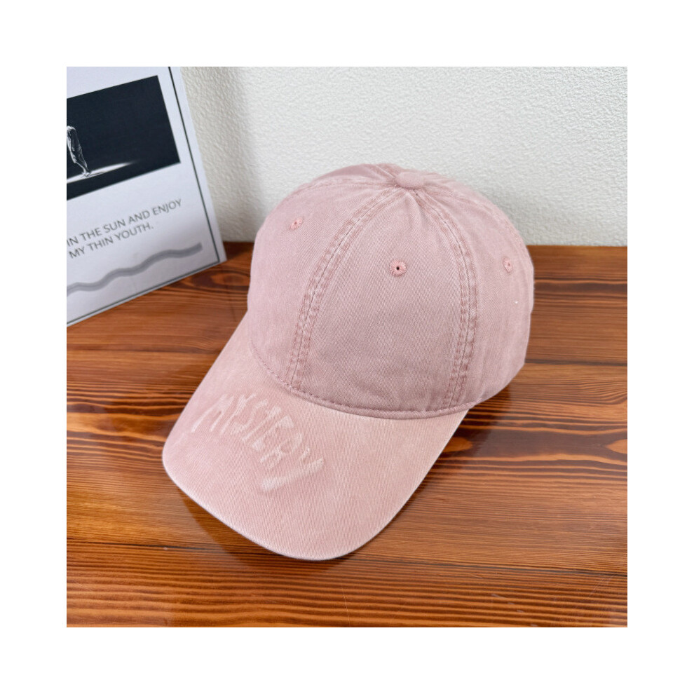 (Pink) Baseball Cap Cotton With Emblem Design For Spring Fashionable Sun Protection-image-OPC-PGYSCTG-NEW