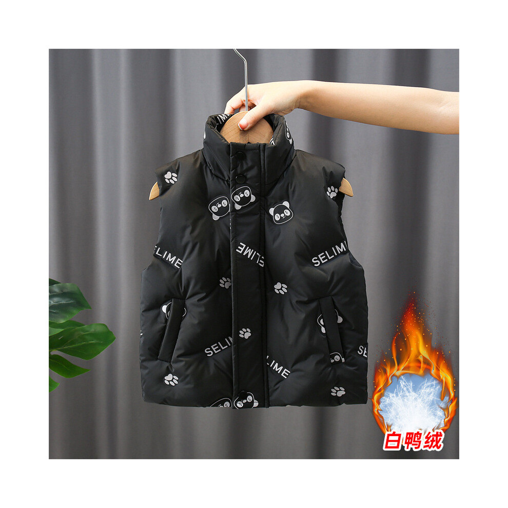 (Black Vest,140cm)Ensemble doudoune et pantalon deux pièces garçon de qualité supérieure pour un port confortable hiver