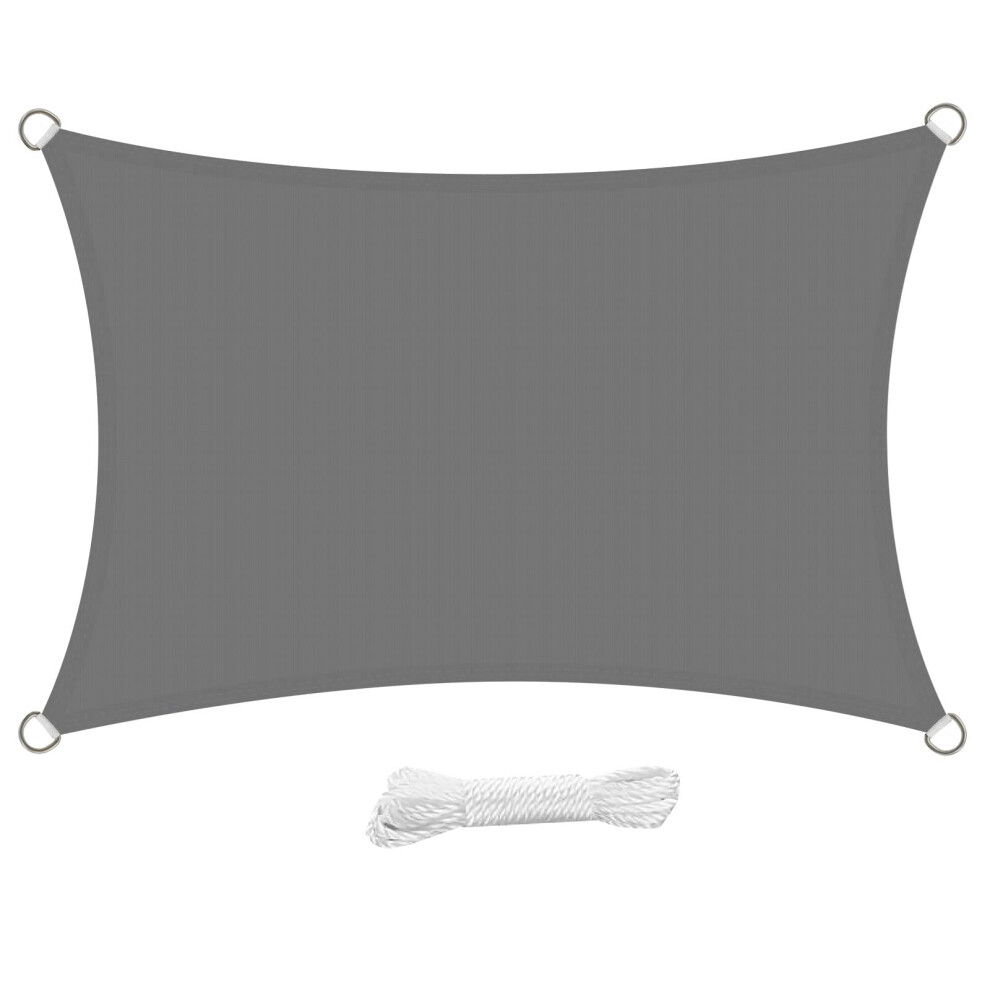 Sun Shade Sail 4m x 5m Waterproof Rectangle PES Polyester 98% UV Block 4x5 Meter Sunscreen Awning 5x4 Rectangular Canopy Sail Shades for Garden