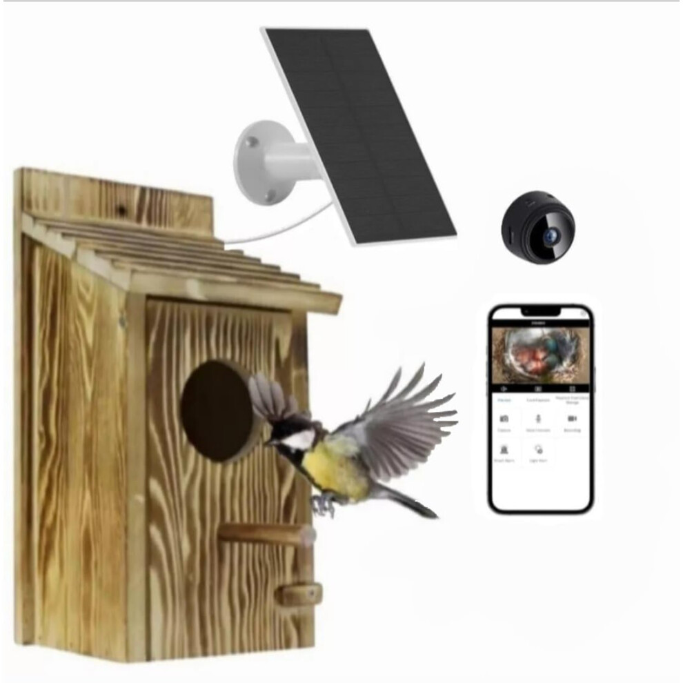 Smart Bird House With Camera, 3MP Solar Powered Camera Birdhouse, Birds Videos & Motion Detection, Watch Bird Nesting & Hatching Live, DIY Gift