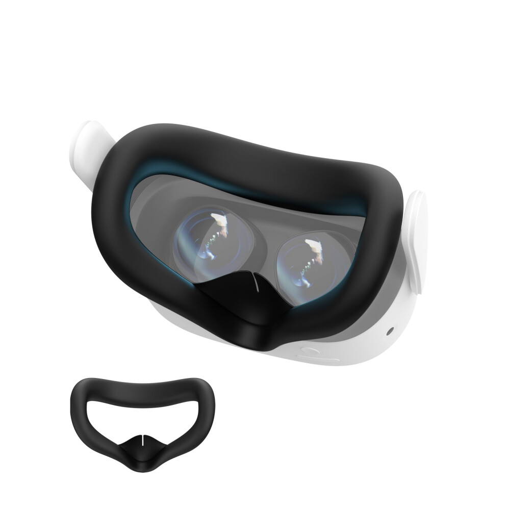 Silicone Face Cover Compatible With Meta/Oculus Quest 3S Accessories, Sweatproof Face Pad, With Nose Pad, Immersive Vr Experience (Black) Black 5013400835160