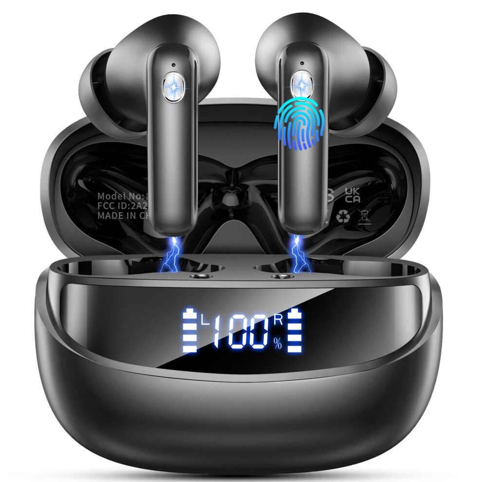 Photos - Headphones Earbuds Wireless Bluetooth Headphone, Bluetooth 5.4 Earbuds Noise Cancelling, 4 Mic, 45H Deep Bass Stereo Sound Earphone Wir