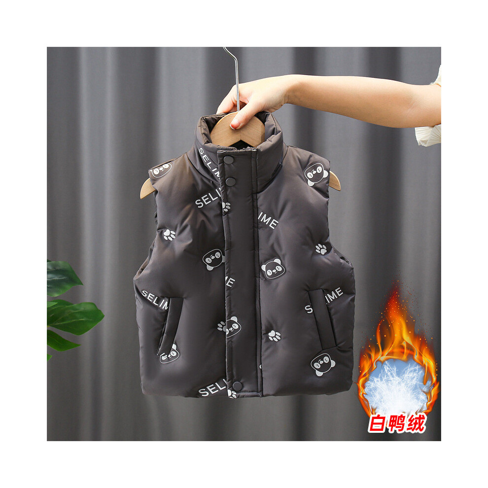 (Gray Vest,120cm)Ensemble doudoune et pantalon deux pièces garçon de qualité supérieure pour un port confortable hiver