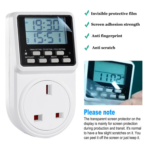 24 Hour Digital Electric Timer Plug Socket UK with On-Off Repeat Cycle Timer, Daily Program and Countdown for Lights and Home Appliances, 13A / 240V 2
