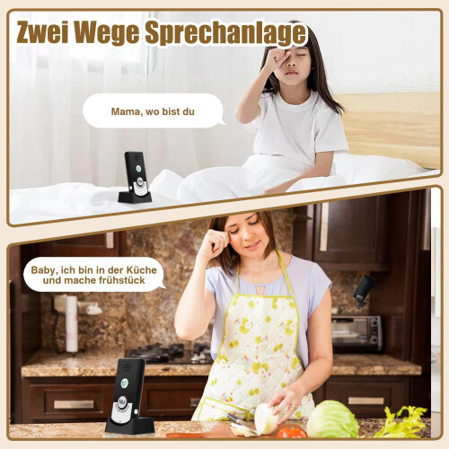 Wireless Intercom, Two Way Voice Wireless Water Proof Intercom System, 1000m Long Range Wireless Doorbell, Intercom System with 2 Bases 2000mah Large 2