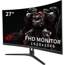 27 Inch 180HZ Curved Gaming Monitor, Full HD 1080P 1800R Frameless Computer Monitor, 1ms GTG with FreeSync, Low Motion Blur, Eye Care, VESA,