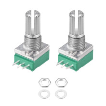 Potentiometer B5K Ohm Variable Resistors Single Turn Rotary Carbon Film Taper RV097NS 2pcs