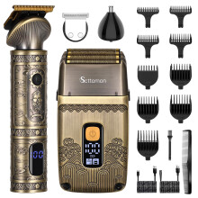 T-Blade Hair Trimmers & Electric Shavers for Men Foil Shaver Beard Trimmer Men's Grooming Kit with Triple Blades Cordless
