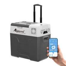 CX50 50L Portable Refrigerator Car Fridge Freezer with Telescopic Handle Cool Box for camping, driving, Picnic