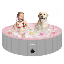 Dog Pool, Durable Dog Paddling Pool with Quick Drainage Hole, Foldable and Non Inflatable, Thickened Kids Paddling Pool Small for Garden Baby Pet