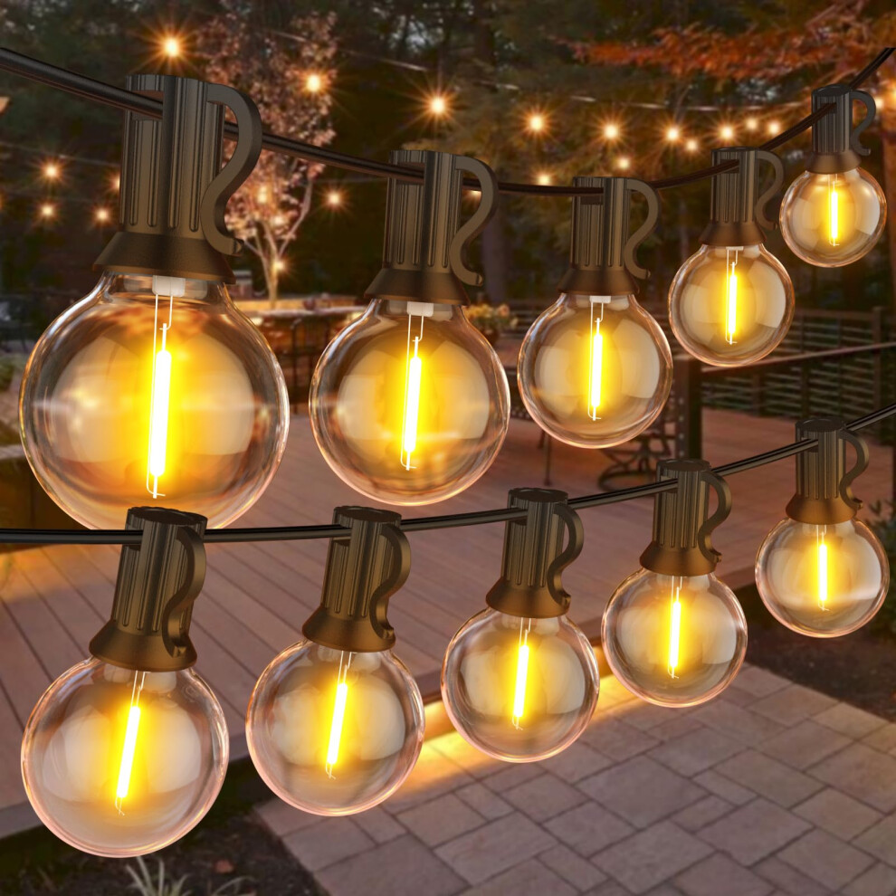 Garden String Lights, 30M/100FT IP45 Waterproof Led Festoon Lights Outdoor, 50+2 Indoor Outdoor Globe Led String Bulbs for Garden, Pergola, Yard,