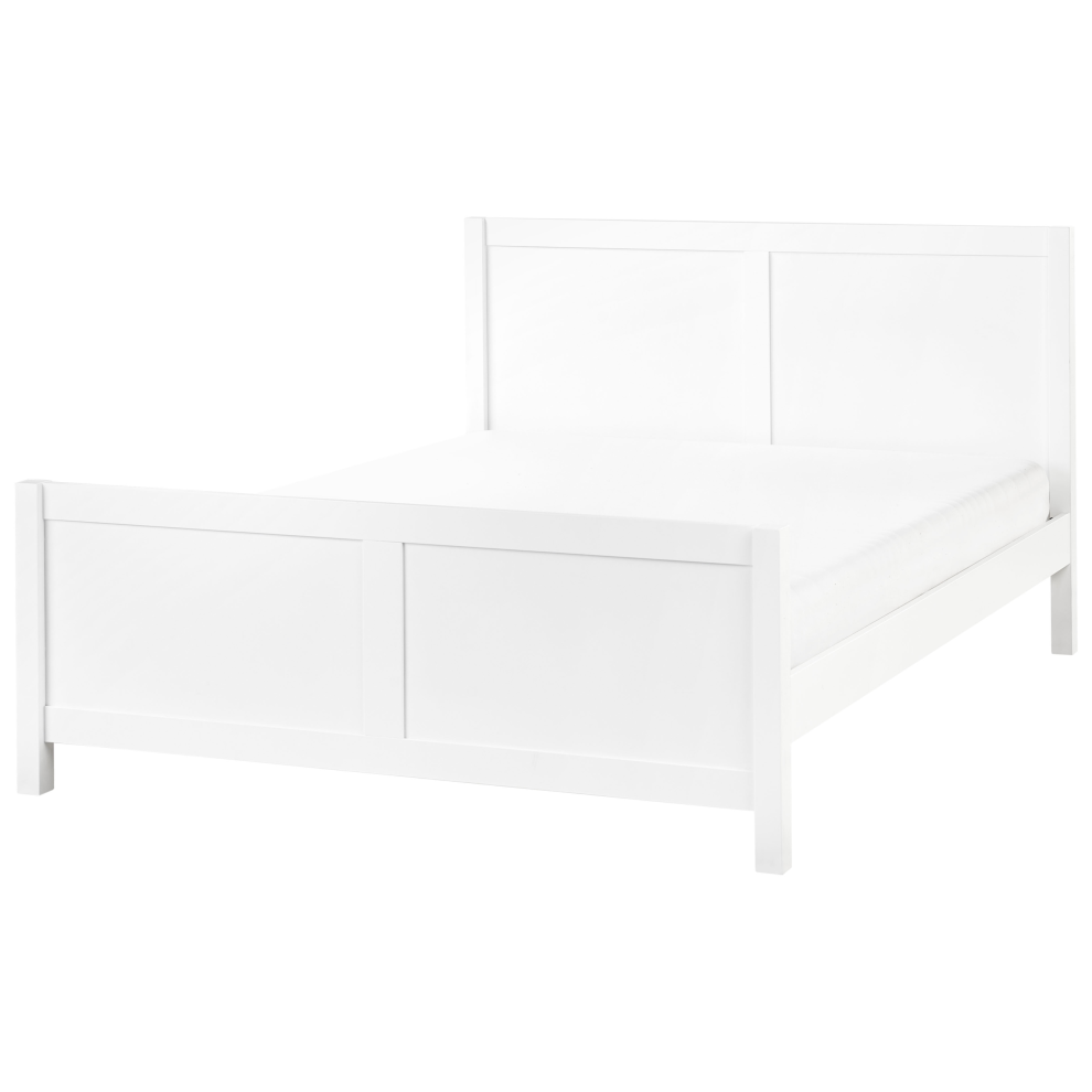 Bed Wood CHAMPAGNAT 140 x 200 cm (EU Double) White