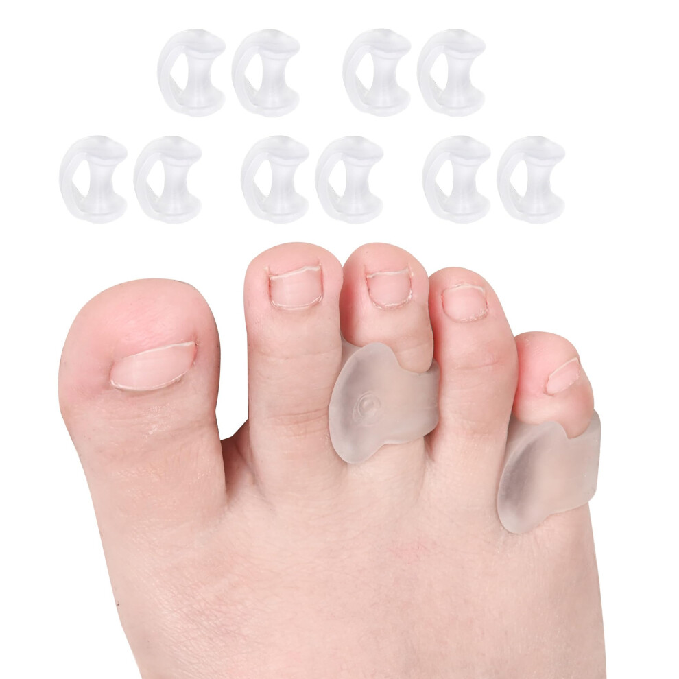 Dykook Pinky Toe Separator, Gel Toe Spacers Straightener, Hammer Toe Corrector For Feet Women And Man 10 Pcs/Lot, Pinky Toe Spreaders For Overlapping Toes