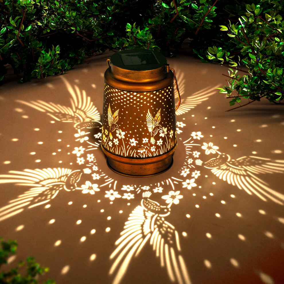 Hummingbird Solar Lanterns for The Garden Solar Lights Outdoor Waterproof, Metal Solar Light Decorative Garden Ornaments Outdoor Perfect Hummingbird