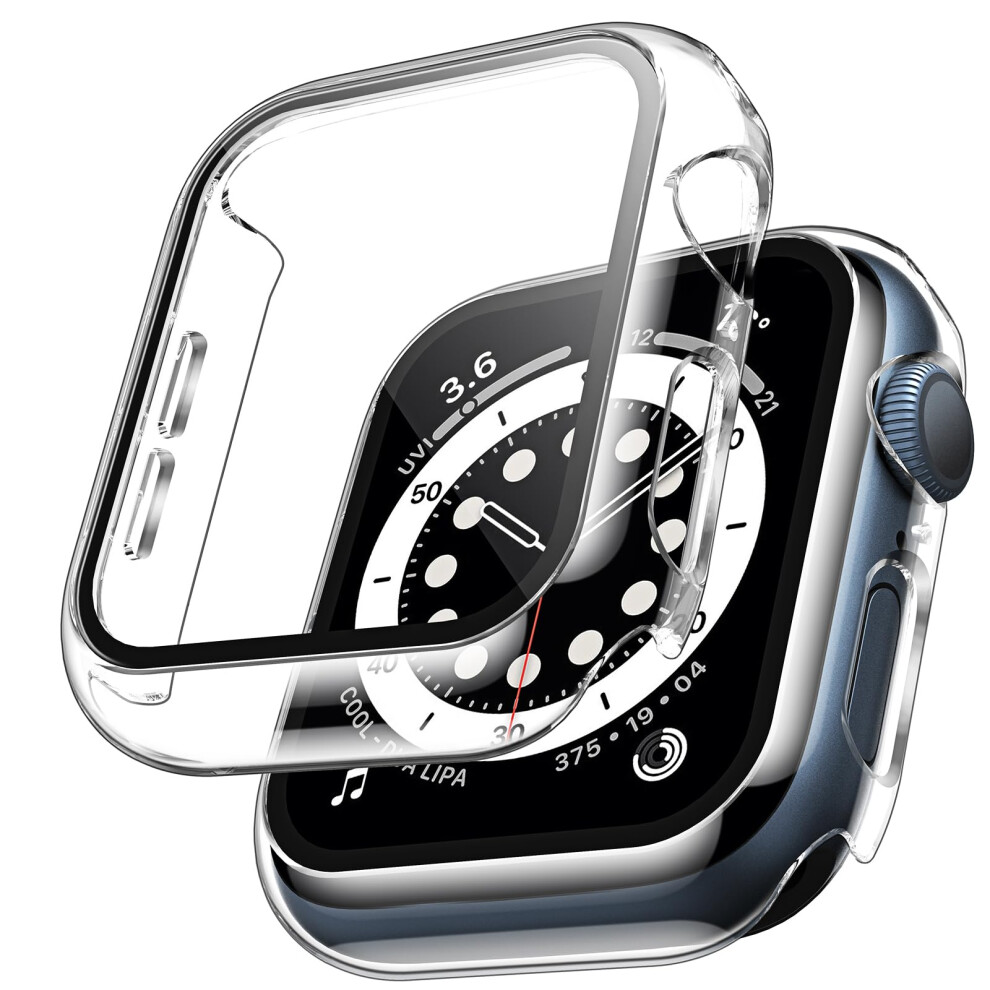 2 Pack Hard Case For Apple Watch Se/Series 6/5/4 40Mm With 9H Tempered Glass Screen Protector, [Touch Sensitive] [Full Coverage] Slim Bumper 5013400885202
