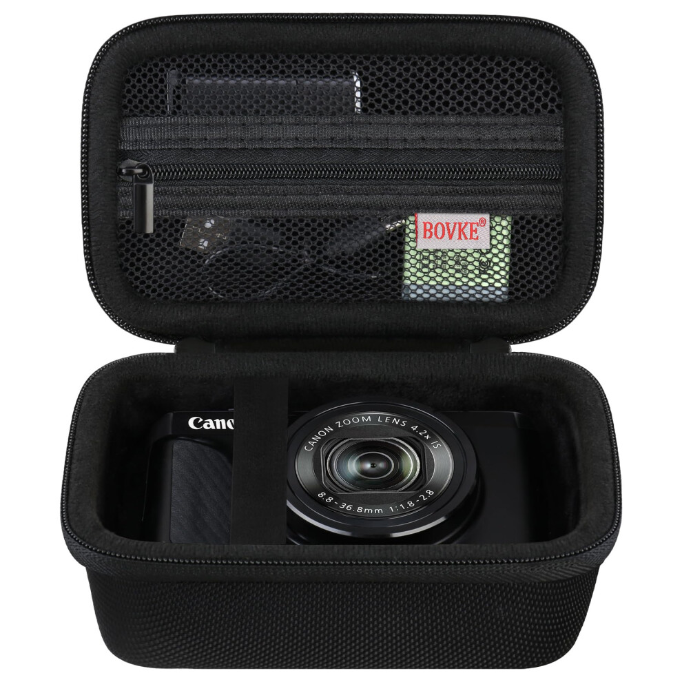 Camera Case for Canon PowerShot G7X Mark III / G7 X Mark II Digital 4K Vlogging Camera, Canon Live Streaming Video Camera Travel Case with Mesh Pocket