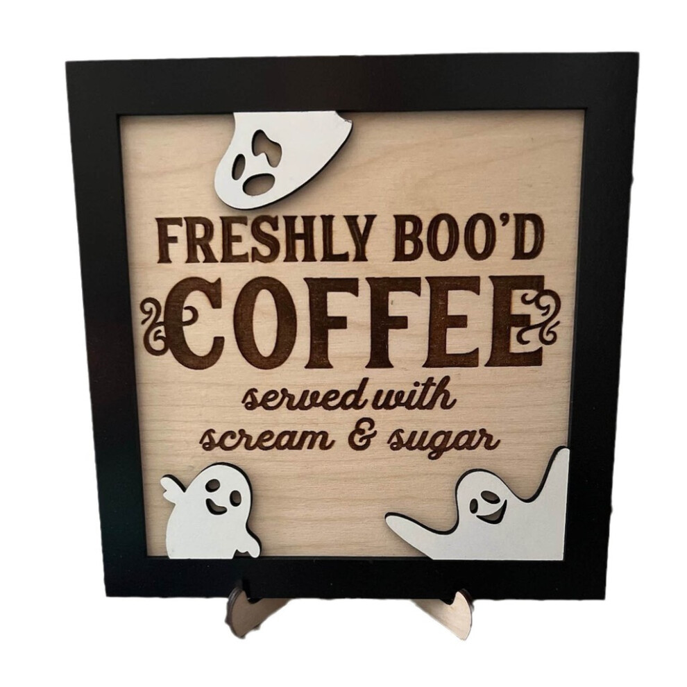 Cadre photo fantôme café Halloween signe bar décoration bureau ornement
