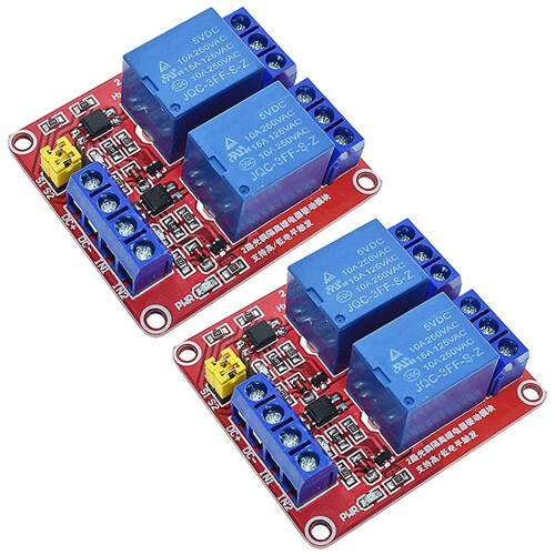 2PCS 2 Channel 5V Relay Module with Optocoupler High or Low Level ...