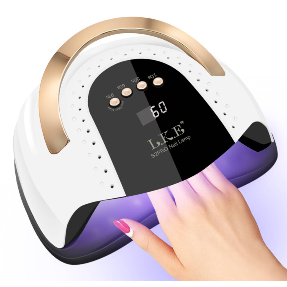 UV Nail Lamp 268W Gel Nail Lamp Nail Dryer UV Lamps for Gel Nails, Professional LED Nail Lamp with Automatic Sensor / 4 Timer Setting, Portable UV/LED