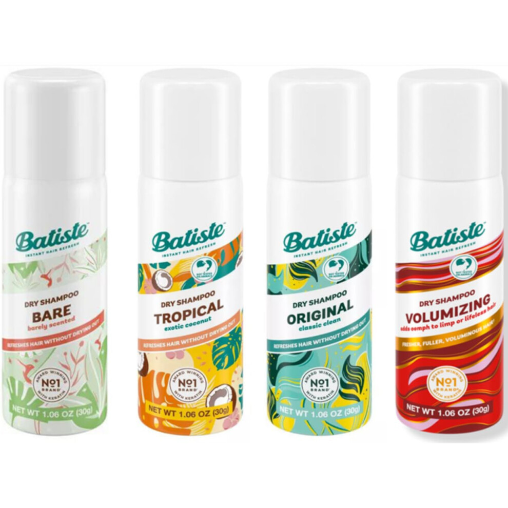 mini 4 pack (Original, Tropical, Bare, Volumizing)